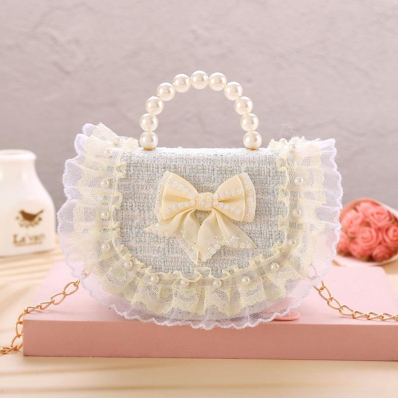 Fashionable and Cute Girl Princess Photo Decoration Lace Bow Crossbody Bag Children's Coin Purse Festival Gift