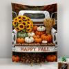 Vintage Truck with Fall Pumpkins and Sunflowers Patterned tapestry for bedroom and living room home decor
