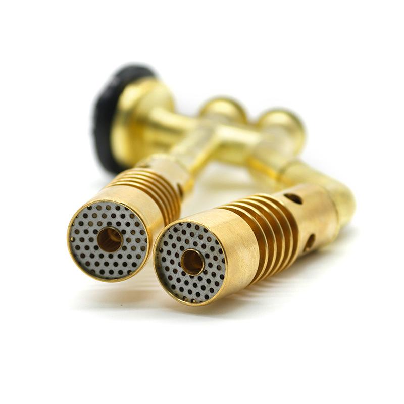 Dual-Head Gas Torch Adjustable Brass Welding Heating Flame Burner High Temperture Propane Butane Welding Torch