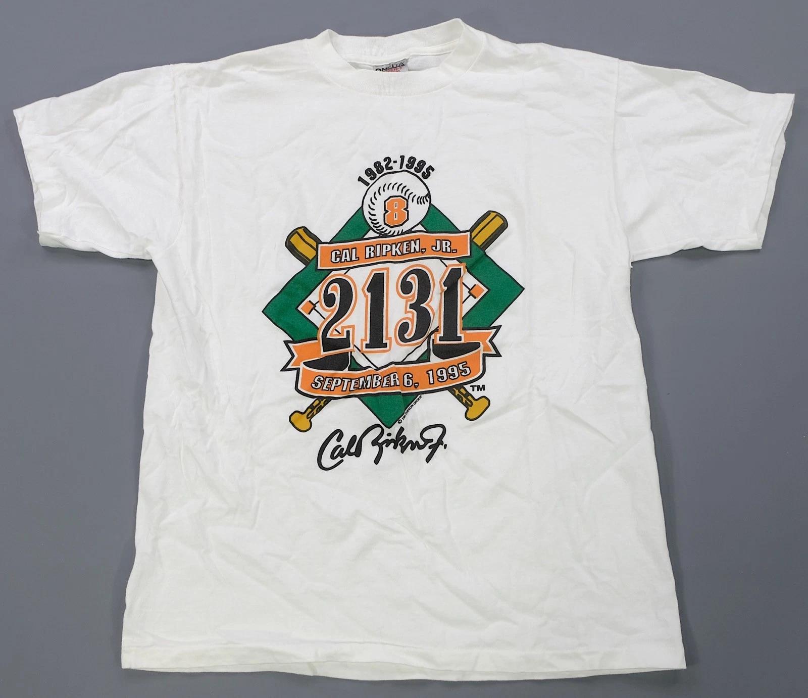 Rare Vintage Cal Ripken Jr. Orioles Baseball 2,131 Iron Man 1995 T Shirt 90s L 3XL