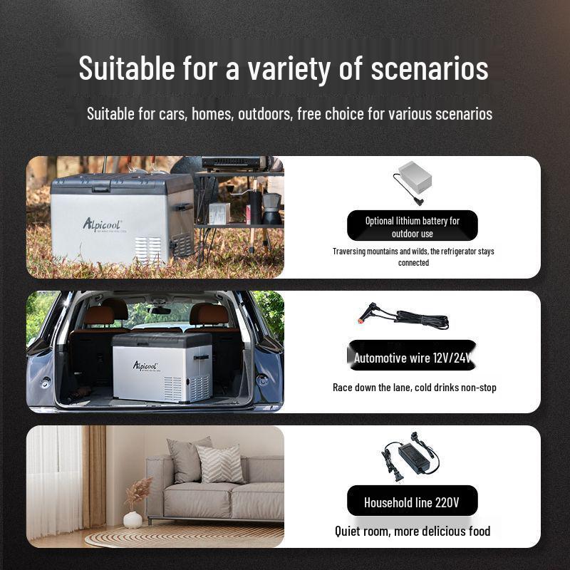 Ice Tiger Portable Car & Home Dual-Use Refrigerator Freezer, 12V/24V, Suitable for Cars and Vans