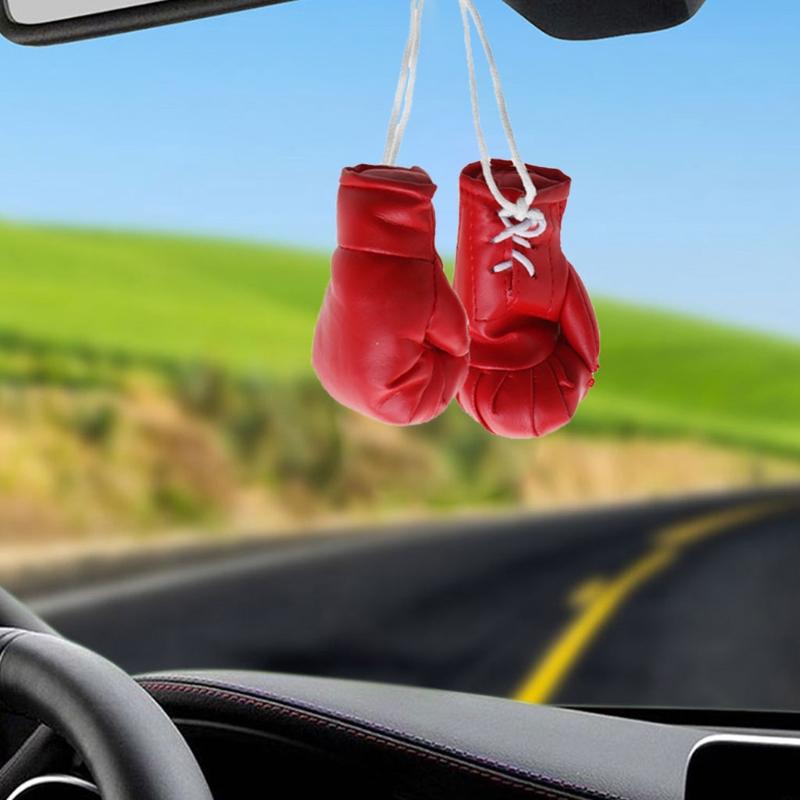 Mini Boxing Gloves Miniature Punching Gloves Car Hanging Pendant Boxing Gloves Model Decoration Rearview Mirrors Styling