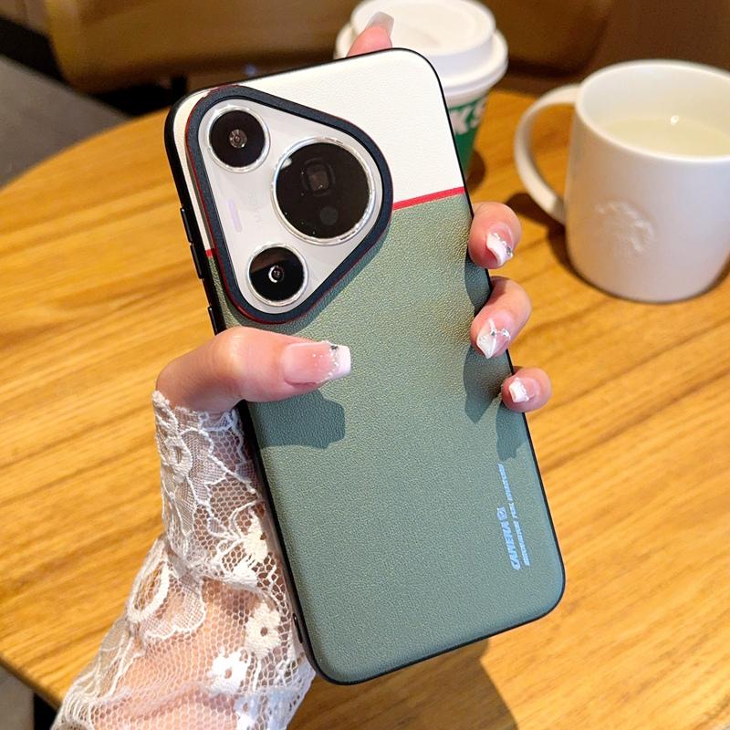 Case For Huawei Pura 80 70 Pro Plus Ultra Contrast Color Matte Leather Raised Lens Protection Soft Phone Grip Back Case Cover