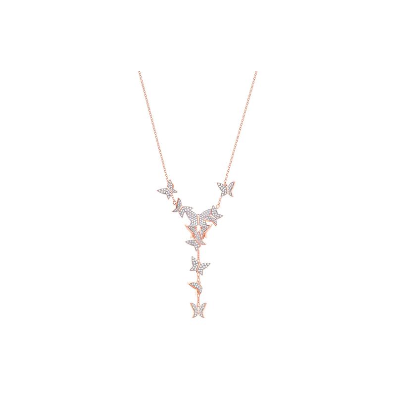 Swarovski Lilia Y-Shaped Butterfly Plated Necklace