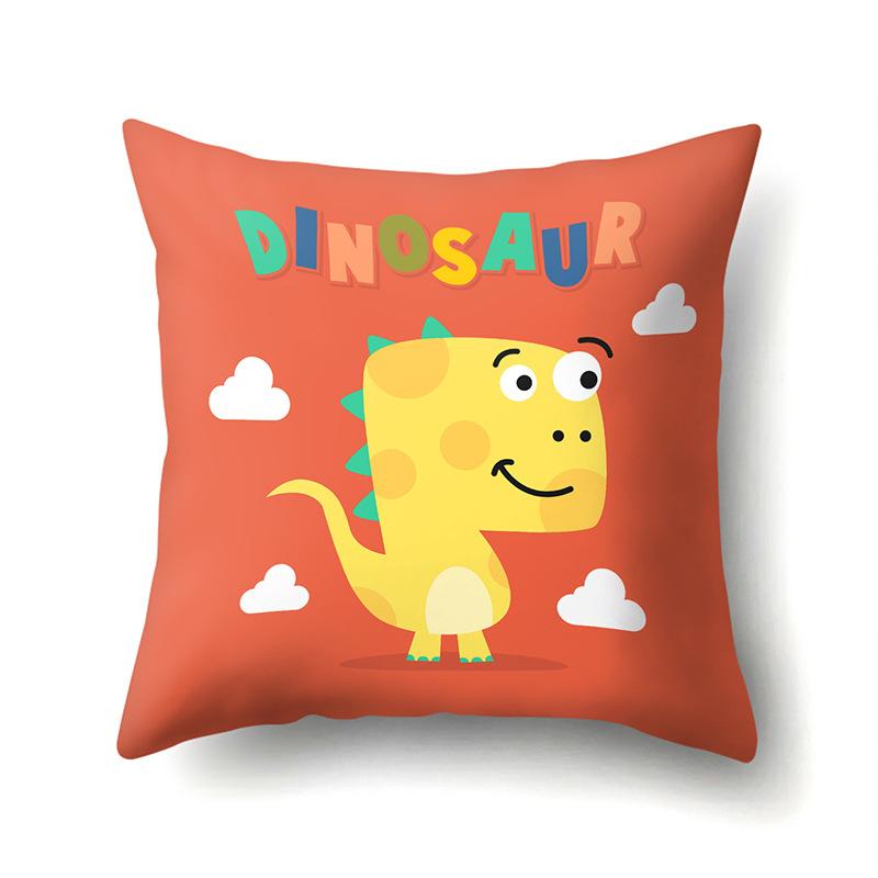 Geometric Dinosaur Pattern Polyester Single-sided Pillowcase Home Sofa Pillowcase Living Room Bedroom Cushion Cover