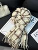 Scarf Women's Autumn and Winter Korean Version Versatile Japanese Plaid 1116 New Student Premium Warm Plaid Scarf Men