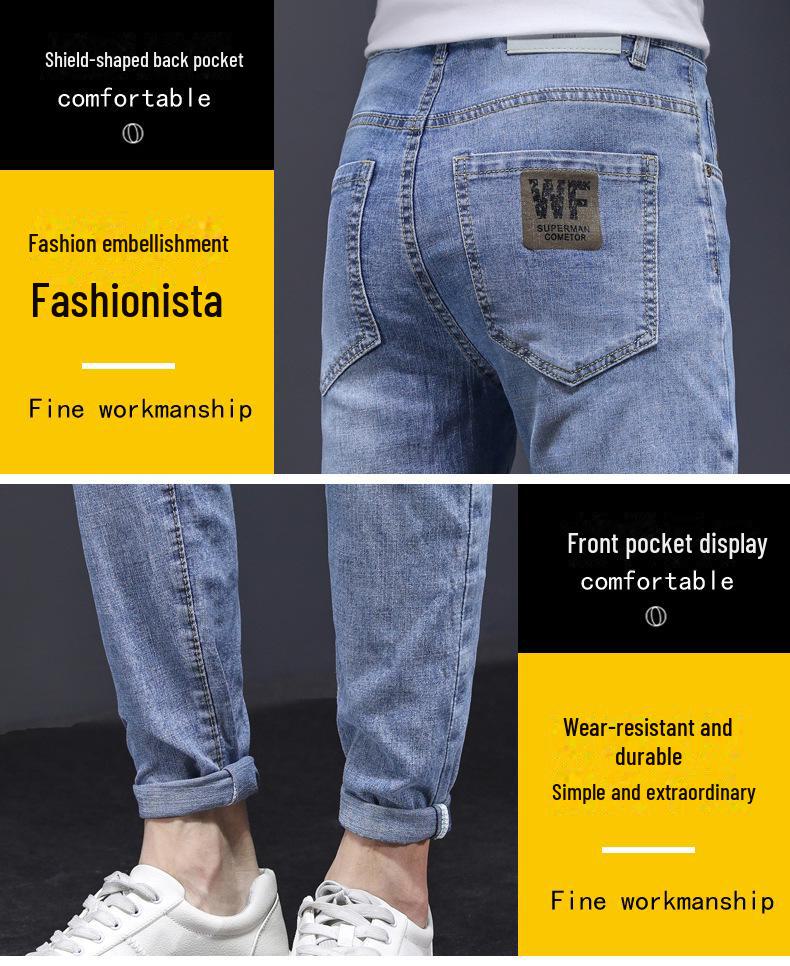 Men's Slim Fit Stretch Jeans - Stylish, Three-Dimensional, Straight Casual Pants