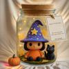 Witch Figurine In A Jar Decoration 2025 Halloween Figurine Decoration with Cork Lid Halloween Party Table Centerpiece Prop