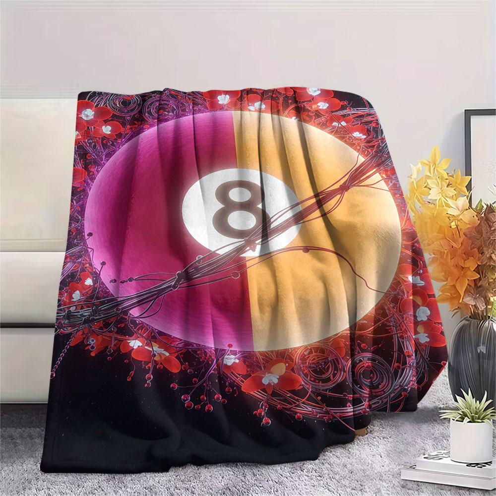 1Pc Luminousball Print Flannel Blanket, High Quality Comfortable for All Seasons, Home Decor, Warmth and Comfort, Perfect for Christmas Gifts