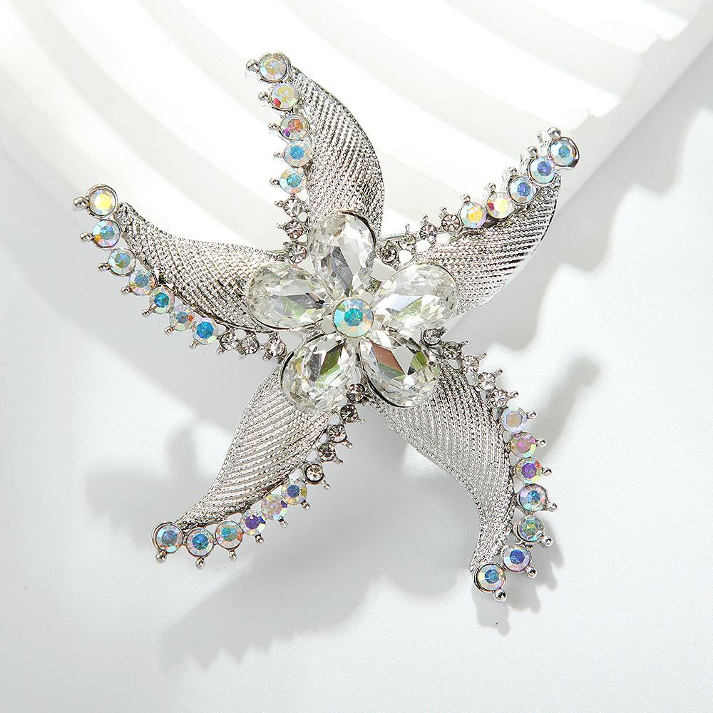 Baroque Luxury Starfish Design Brooch for Men and Women Jewelry Accessories Wedding Holiday Party Gift