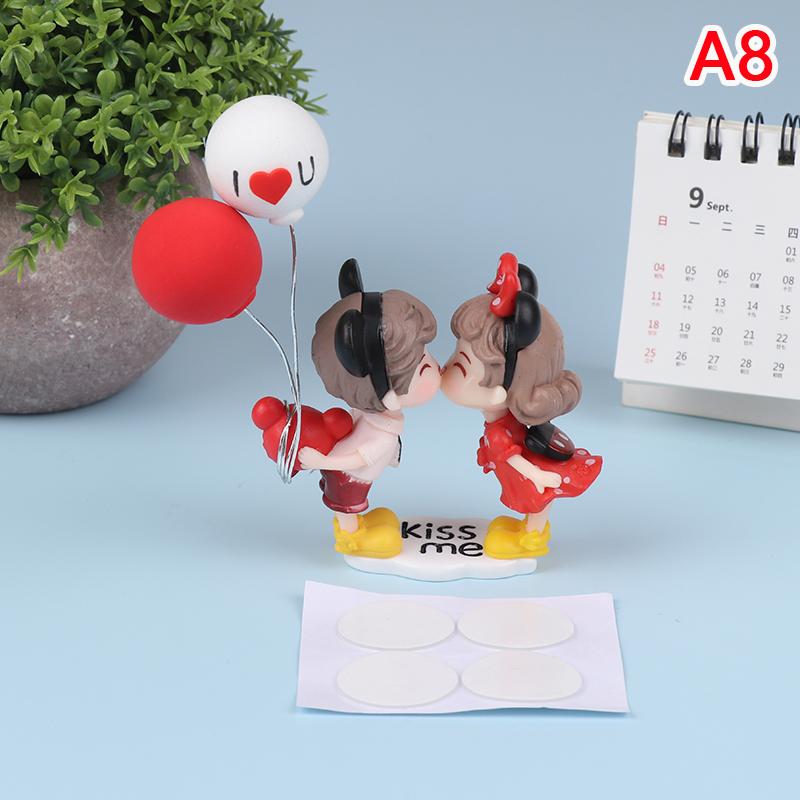 

Аниме пары для автомобиля, модель украшения, милый поцелуй, воздушный шар, фигурка, авто украшение интерьера, розовая фигурка на приборной панели, аксессуары, подарки A8