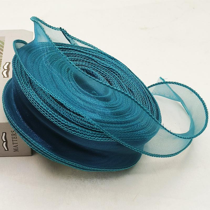Large Fish Tail Yarn Ribbon with Flower Design - Handmade Binding Tape for Floral and Baking Packaging