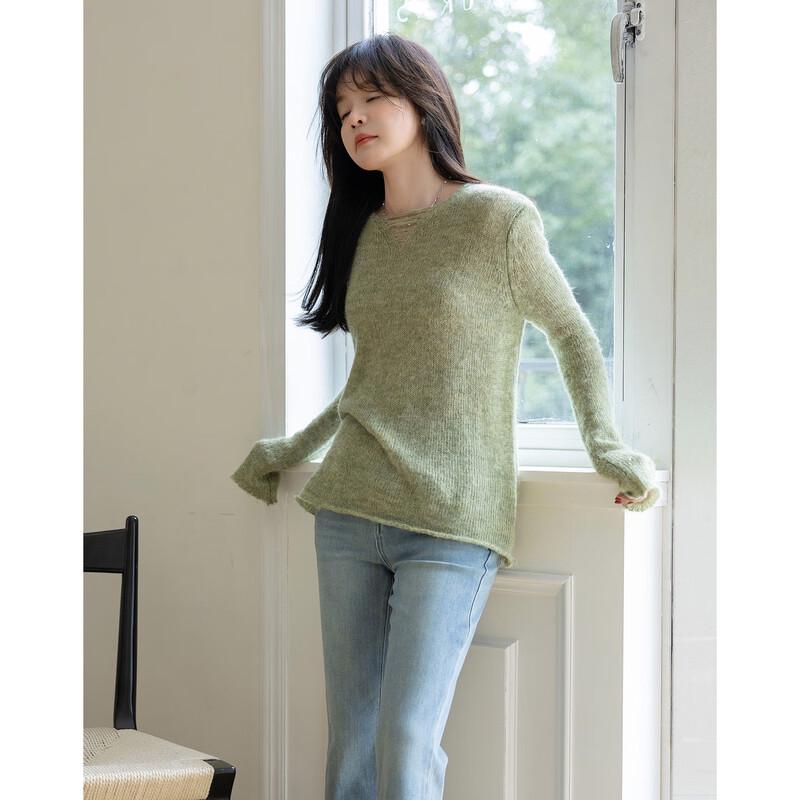 Damen Herbst Französischer Stil V-Ausschnitt Lammwolle Strickpullover
