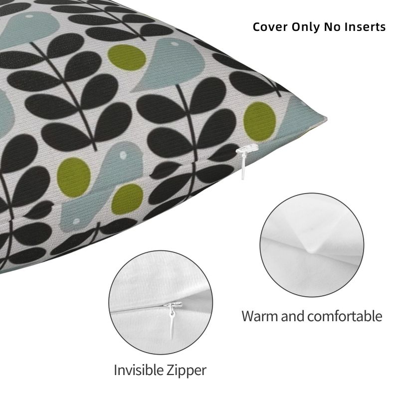 Custom Early Bird Granite Cushion Cover 40x40cm Orla Kiely Floral Velvet Cute Pillow Case Home Decoration