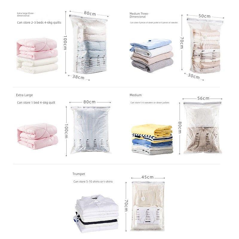 Storage Bags for Home Use, Compression Bags for Quilts, Sealed Travel Clothing Storage Bags, Down Jacket Organizer Bags, No Need for a Vacuum Pump