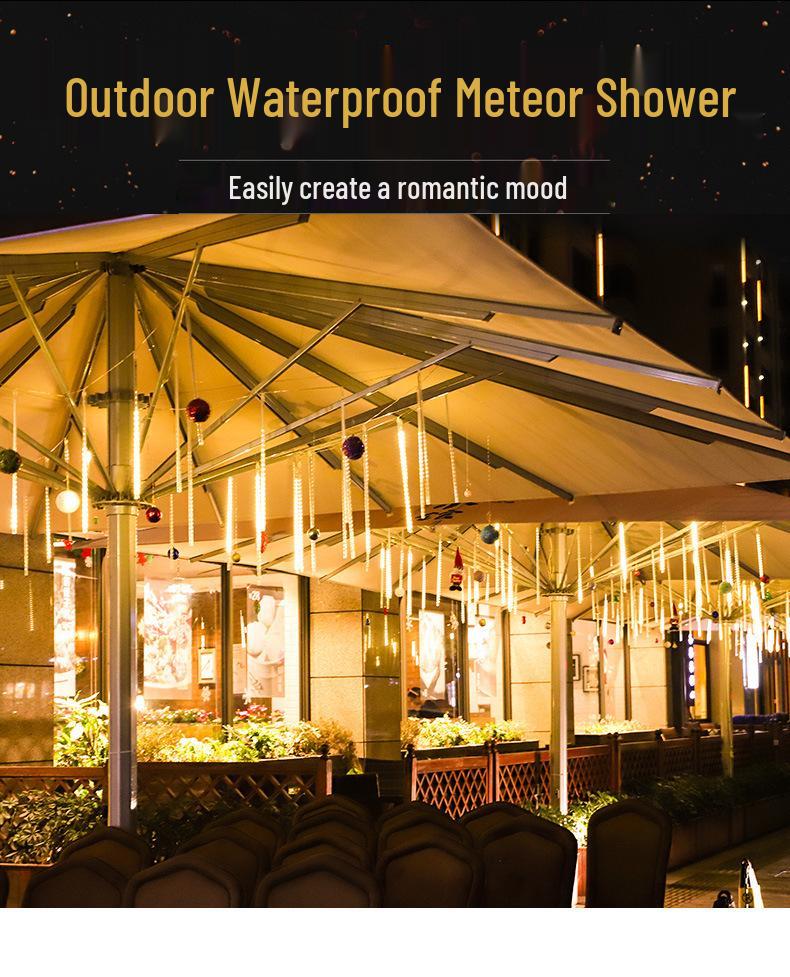 Waterproof Solar Meteor Shower String Lights for Outdoor Festival & Tree Decoration