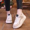 New Chunky Women Sneakers Soft Thick Sole All-Match Leather Casual White Ladies Shoes Trainer Platform Tennis Sport Shoes Girls