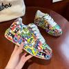 Women's Casual Sneakers Painted Graffiti Lace Up Sports Shoes for Women Flat Ladies Running Shoes Fashion New