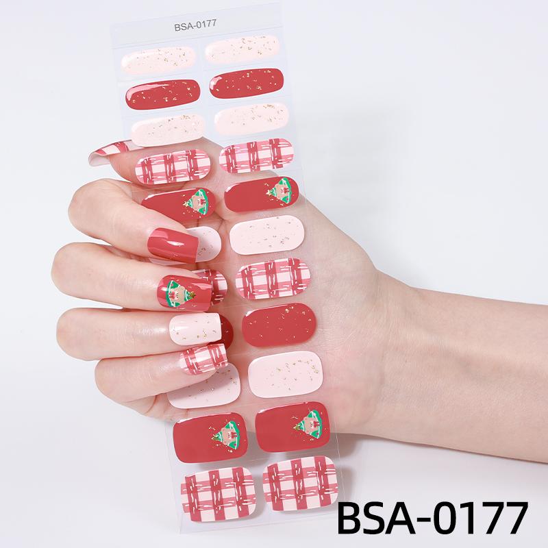 Factory Direct Fully Cured Gel Nail Stickers Popular Christmas Styles