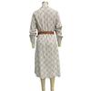 GMXIA Women's Fashion Spring Autumn Solid Color Print Long Sleeve POLO Neck High Waist Casual Dresses