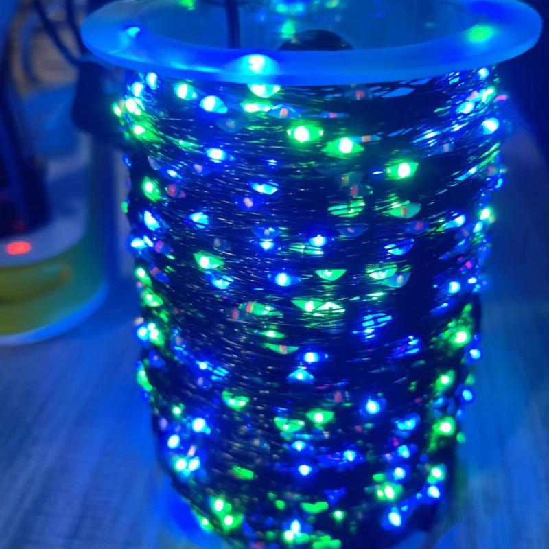 Remote-Control Starry Christmas Tree Lights: Green Wire & Copper Star String Garland
