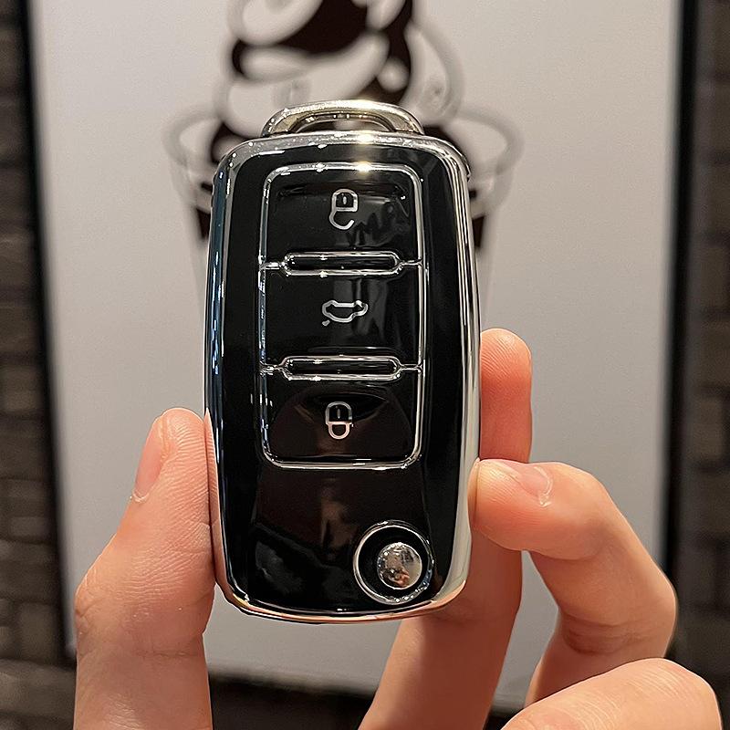 2 3 Buttons TPU Shell Fob For VW Volkswagen MK4 Bora Golf 4 5 6 Jetta Passat Polo Bora Touran Skoda Seat Car Key Case Cover