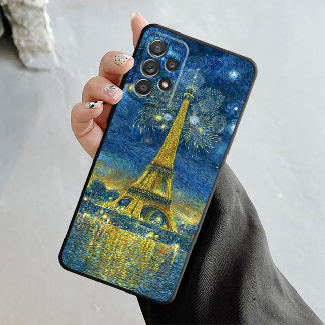 Case For Samsung Galaxy A14 A73 A53 A71 A51 A31 A33 A22 A12 A21s A13 A32 A52s A72 A52 A23 Eiffel Tower Art Of Painting Scenery
