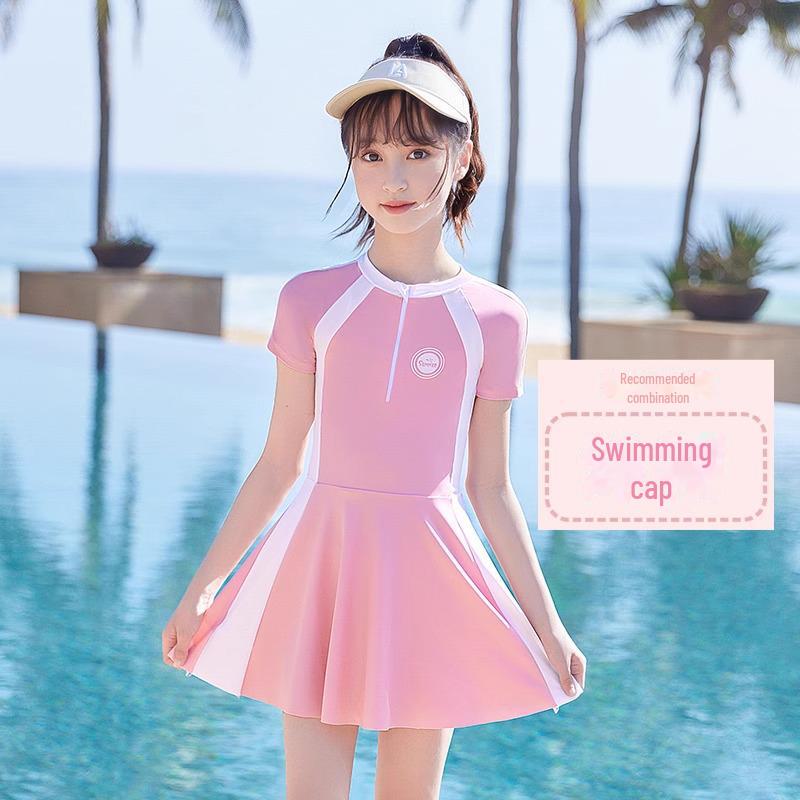 2024 Girls' One-Piece Skirt Swimsuit for Training - Available In Small, Medium, and Large