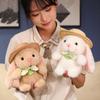 Cute Pudding Rabbit Doll Plush Toy Doll Wearing Hat Little White Rabbit Children Rag Doll Girls Holiday Gift