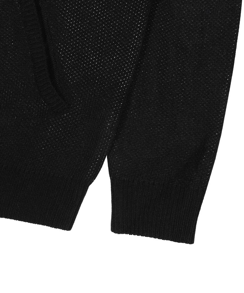 GAINSBORO Love Star Knit Zip-Up_Black
