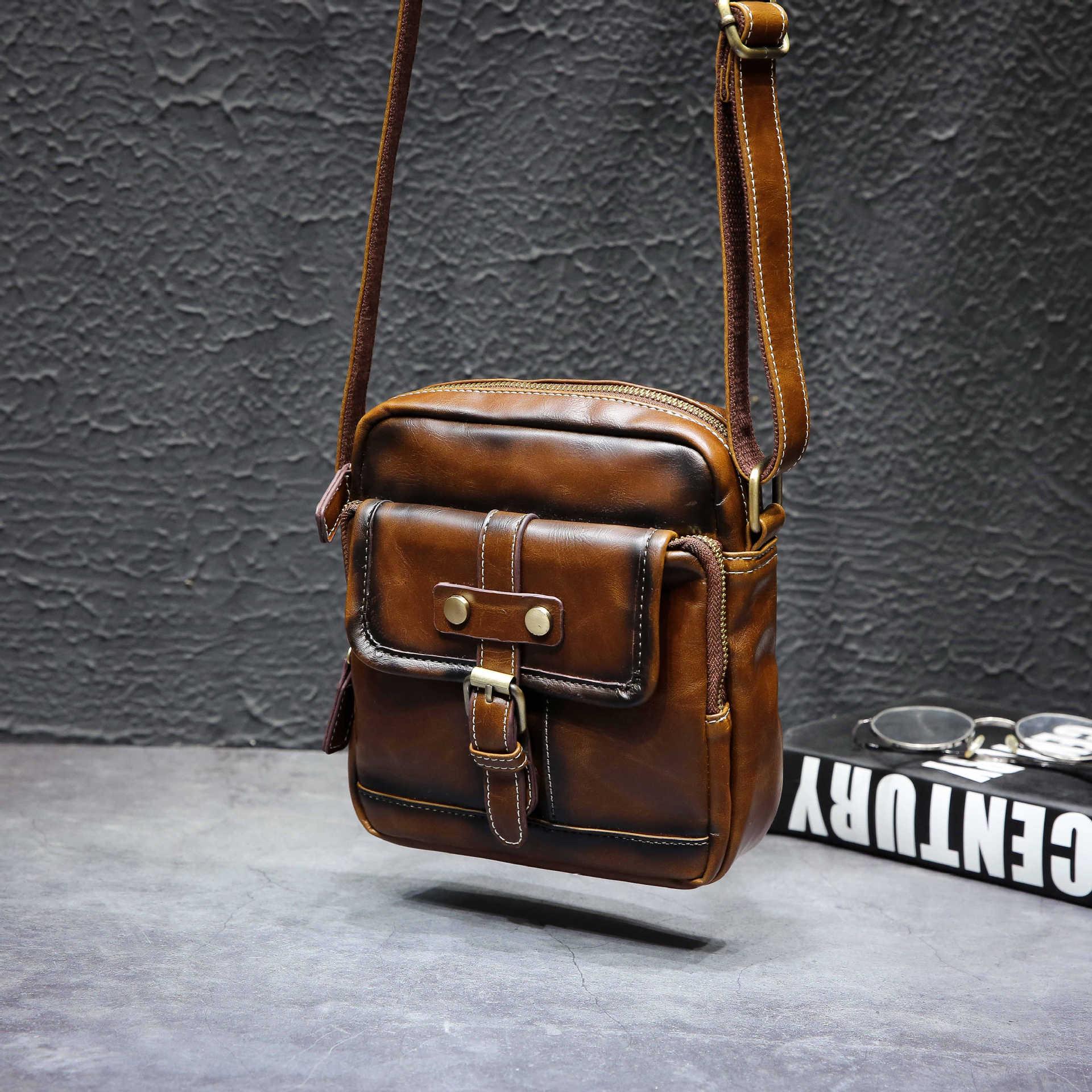 Мужская мягкая искусственная кожа Мужская сумка через плечо для ноутбука — фото 4