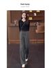 Women's Striped Elastic Waist Wide-Leg Knitted Pants, Slim-Fit Casual, Spring/Autumn 2025.
