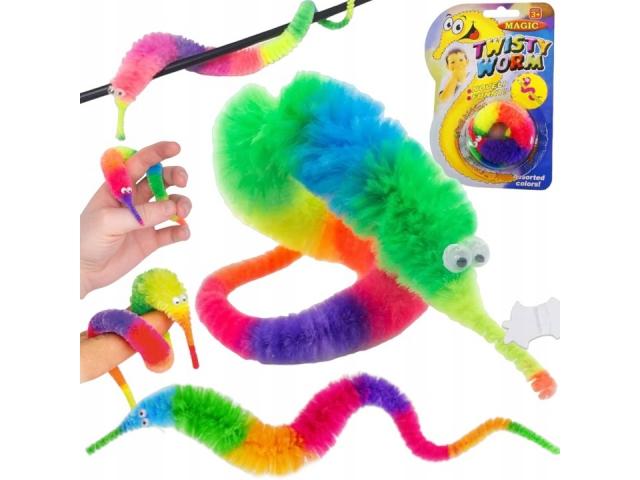 rubber worm toy - mix 749384