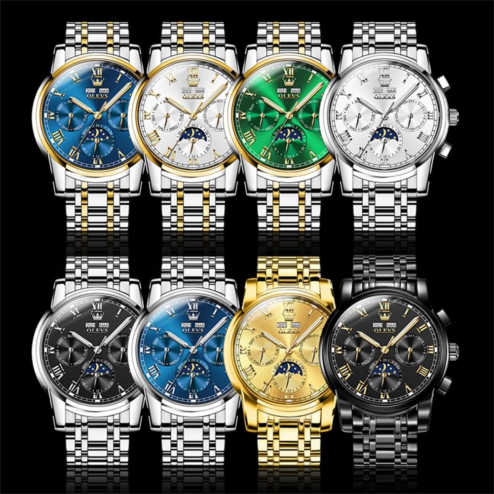 OLEVS 6692 Bussiness Dress Automatic Mechanical Watch for Men Moon Phase Waterproof Calendar Men's Wristwatch Luxury
