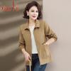 Xiaofu Women's Autumn Casual Solid Color Windbreaker Jacket