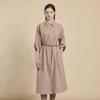 Spring Belted Roll Up Sleeve Dress B6s2o660