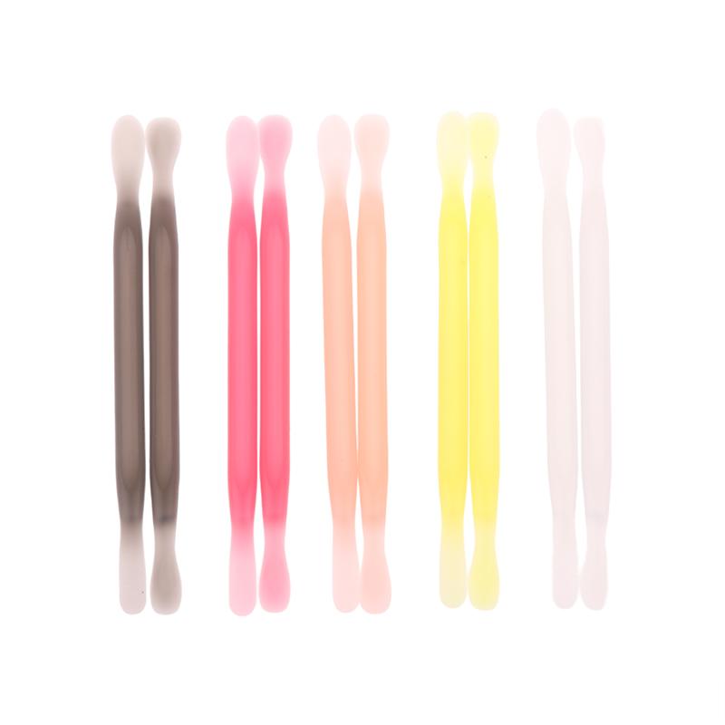 2Pcs Nail Cuticle Pusher Plastic Double End Reusable Manicure Cuticle Dead Skin Remove Pedicure Sticks Nail Art Clean Care Tool