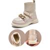 Korean Version of the New Children's Boots British Style Knitted Socks Boots Fashion Chain Foreign Style Princess Leather Boots