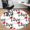 1pc Love Hearts Wings Carpet for Office Non Slip, Round Carpet, Soft & Comfortable, Carpet for Office, Lightweight Round Floor Mat