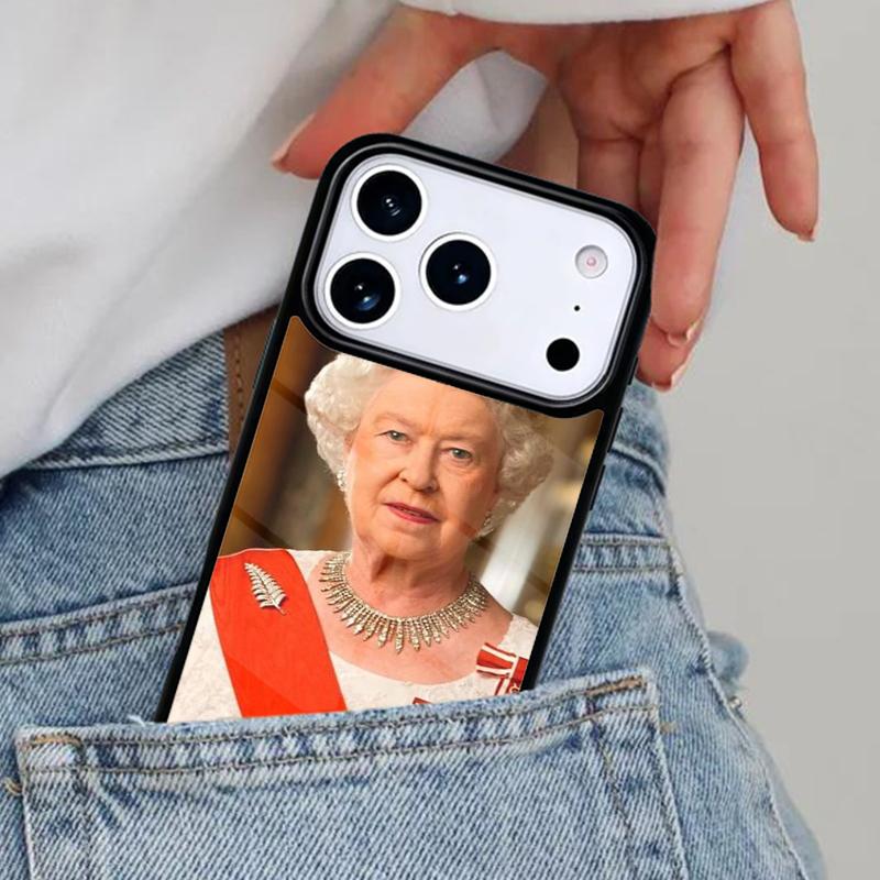 England Queen Elizabeth II Phone Case for iPhone 16e 15 14 13 12 17 Pro Max Plus Air 17pro Cover Coque