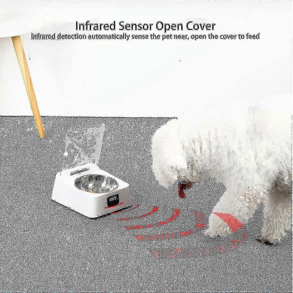 Automatic Smart Feeder Induction Cat Food Dispenser Lid Opening Rechargeable Dog Cat Feeding Bowl hwyC