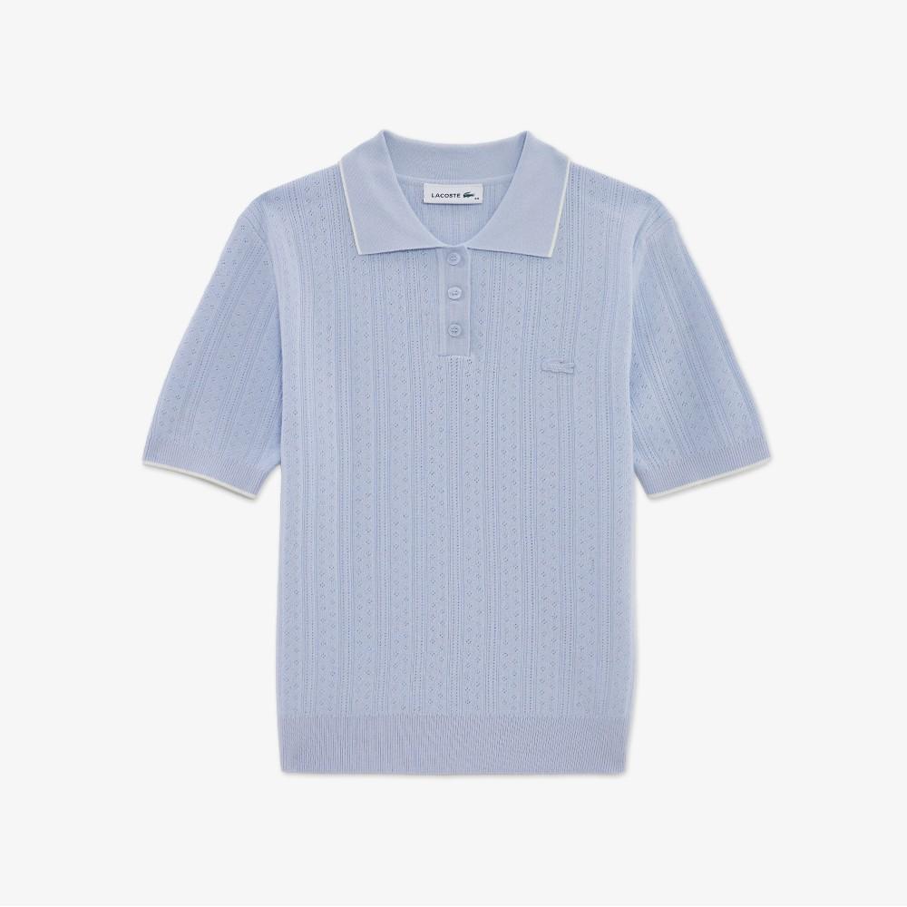 [Lacoste] Women's Pointelle Sweater Polo Shirt PF413E-56GJ2G