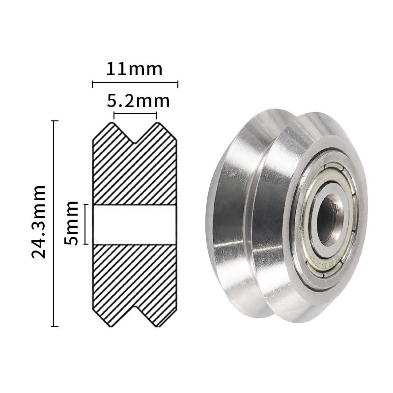 Příslušenství 3D tiskáren: POM Pevná kladka s ložiskem - Vodicí kolo V-typu pro gravírovací stroj