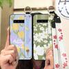 Phone Holder Oil Painting Phone Case For Samsung Galaxy S10 5G/SM-G977N Fashion Design Lanyard Silicone Shockproof Ring