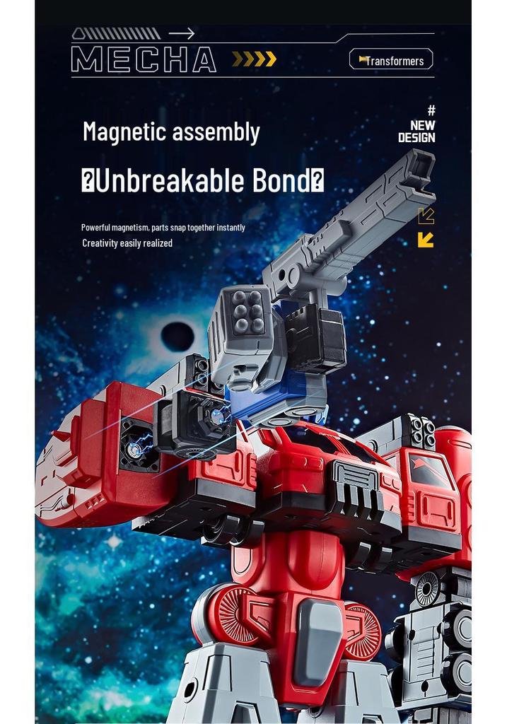 Children's 3D Magnetic Transforming Robot Car Toy - Versatile Warrior Model