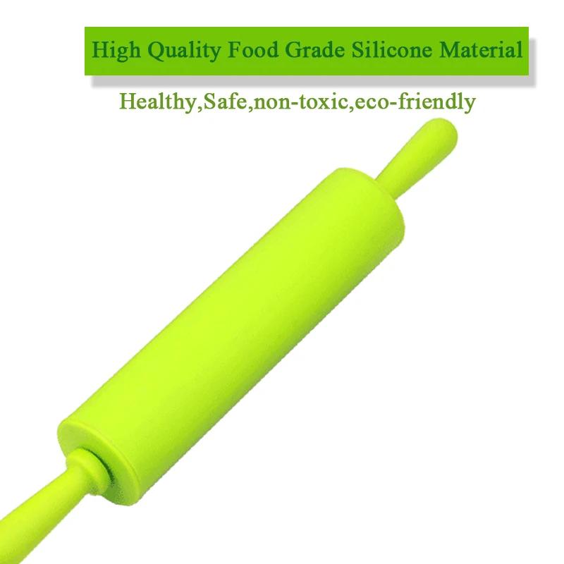 32/30/43cm Silicone Rolling Pin Non-Stick Pastry Dough Flour Roller Fondant Cake Noodles Dumpling Roller for Kitchen Baking Tool