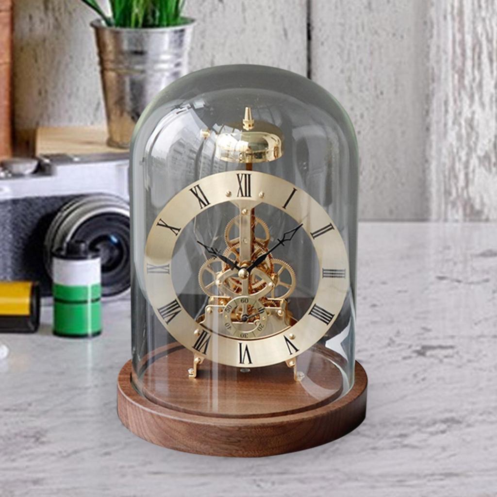 Moving Gear Clock Ornament Table Clock Movement Mechanical Clock Shelf Clock for Bedroom Living Room Study Home Decoration