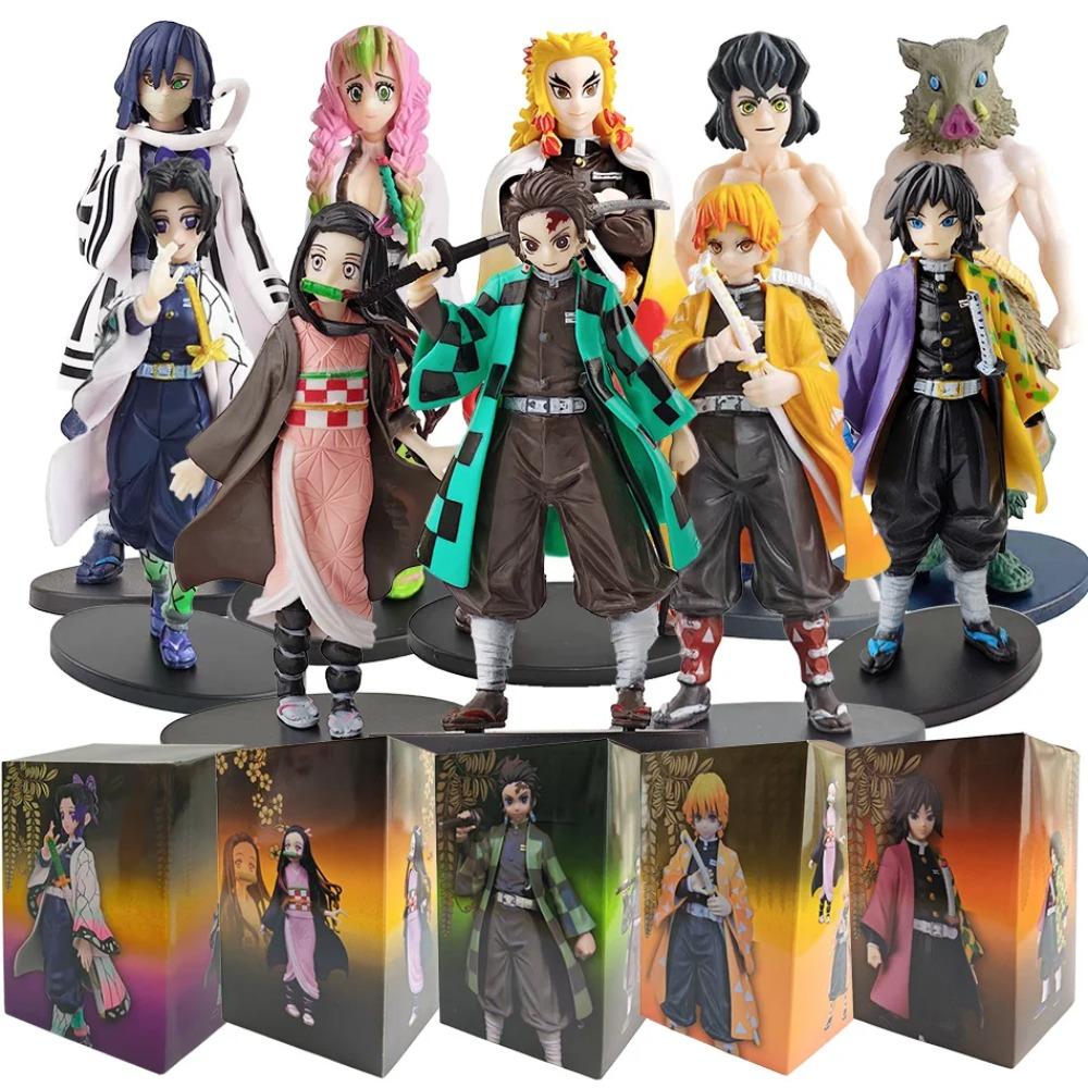 Gorąca Figurka Anime Demon Slayer Kimetsu no Yaiba Kamado Tanjirou Figurka Akcji Agatsuma Zenitsu Nezuko Wojownik Model PVC Zabawki