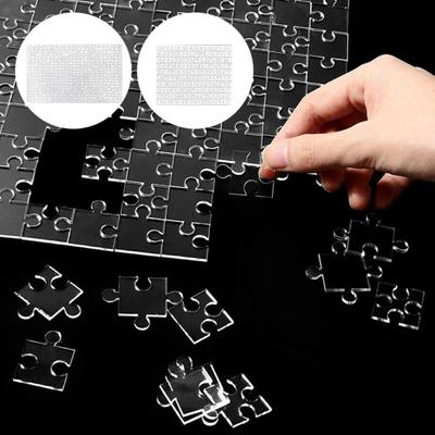 49/121/200/300Pcs Impossible Challenge Clear Blank Puzzle Relieve Stress Family Educational Toys