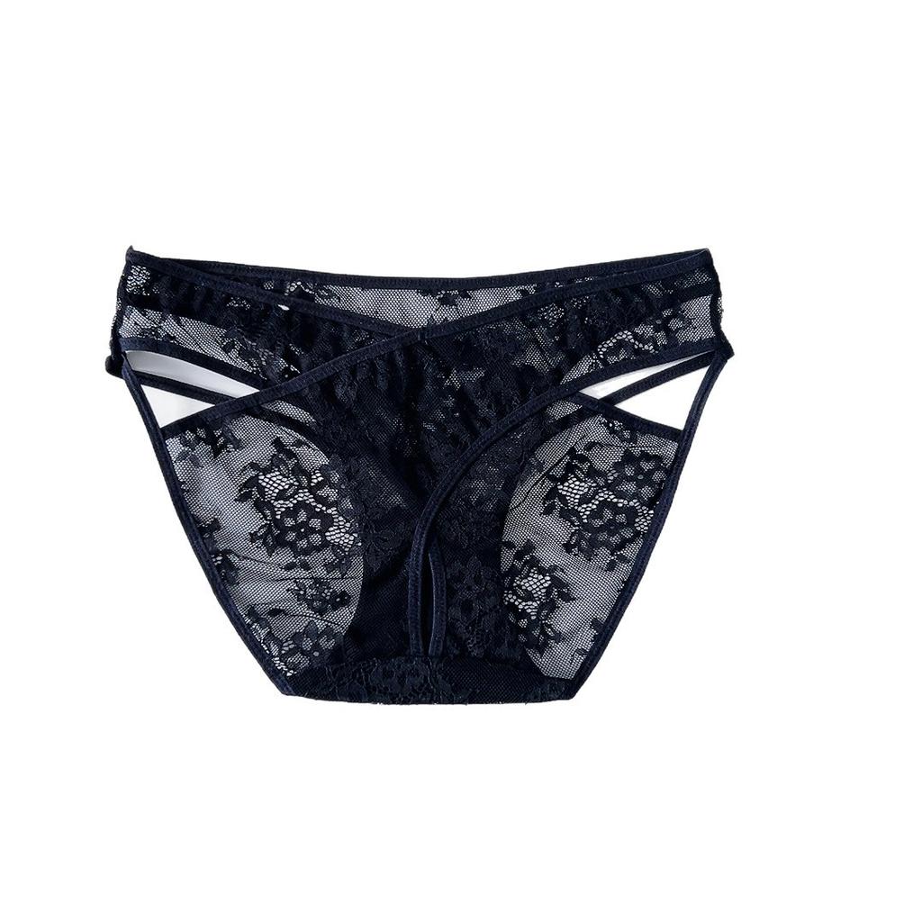 Women's Lace Panties Mid Waist Triangle Briefs Elastic Waist Sexy Comfortable Sexy Bikini Underwear Cheeky Underwear Panties Hipster Lace Trim Panties